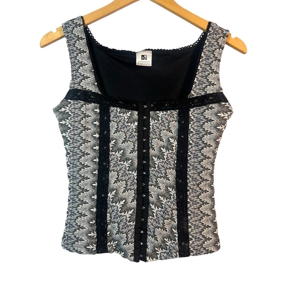ING Corset Patterned Tank Top Y2K Large